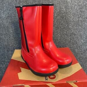 NEW Billy Foorwear Rain Kids 3 Red Zipper Water Resistant Boots BK21323-600 NIB